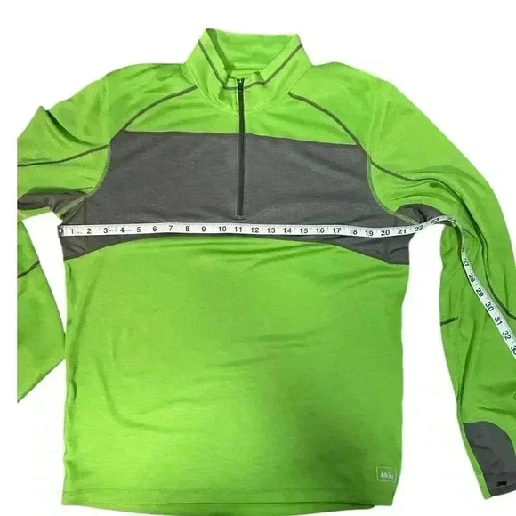 REI Co-op Men's Running Shirt Green and Gray Pullover Drift Size Large - Picture 7 of 9